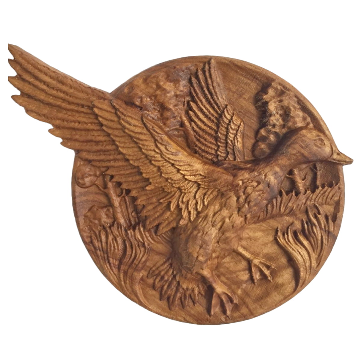 wood carved duck wall art decor wood carving wall hanging sculpture plaque from gitzzy.com