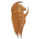 wood carved eagle wood spirit warrior face sculpture wall hanging art decor gift
