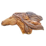 wood carved Native American wall art decor wooden wall hanging sculpture from gitzzy.com