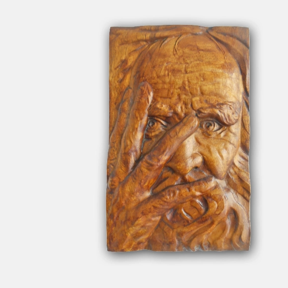 A stunning hand-carved wooden sculptures, wood carvings art, perfect for adding intricate elegance to your wall decor. Available on Gitzzy.com for a touch of artisan craftsmanship.