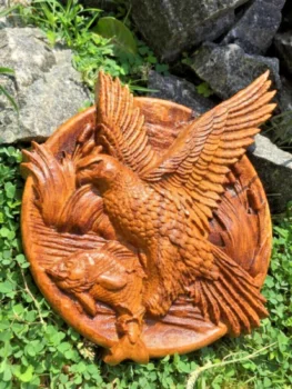 A stunning hand-carved wooden sculptures, wood carvings art, perfect for adding intricate elegance to your wall decor. Available on Gitzzy.com for a touch of artisan craftsmanship.